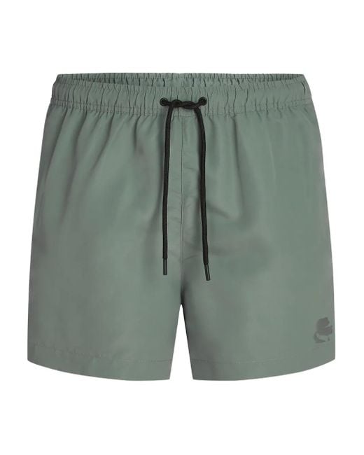 Karl Lagerfeld Green Drawstring Swim Shorts for men