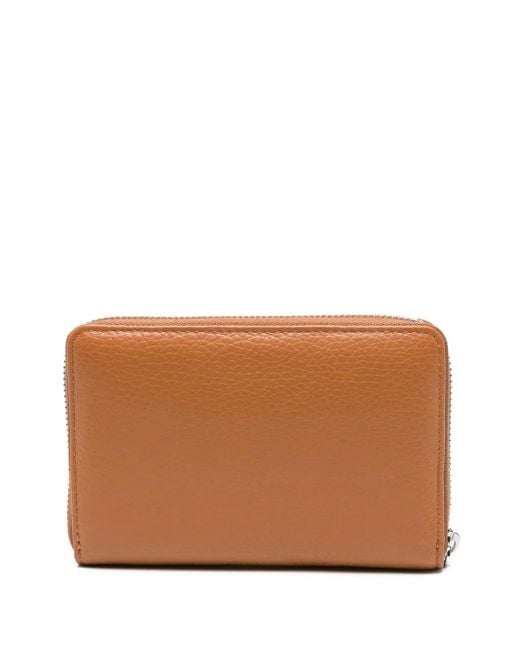 Gianni Chiarini Brown Grained-Leather Zip-Around Wallet