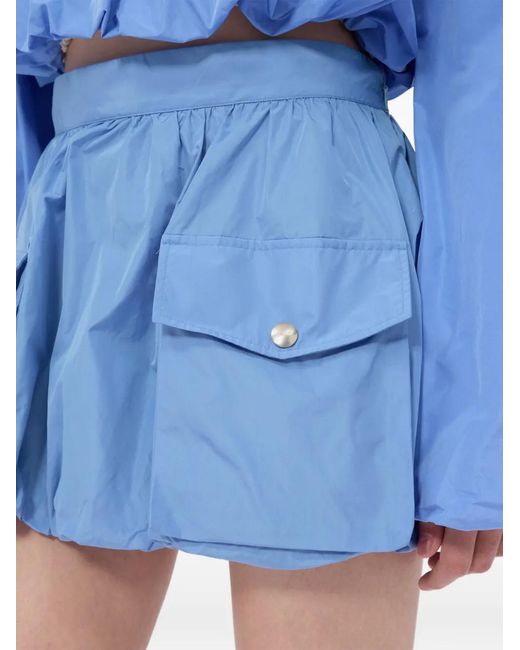 MSGM Blue Minijupe À Poches À Rabat