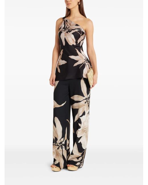 Hemant & Nandita Black Floral-print Top