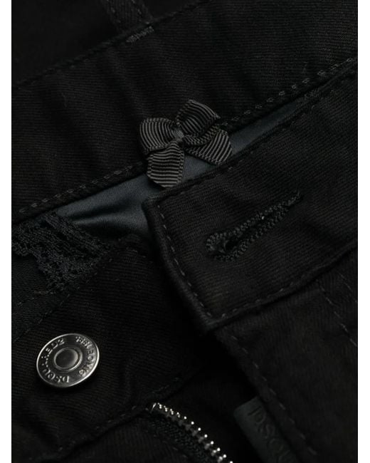 DSquared² Black Logo-Plaque Tapered Jeans