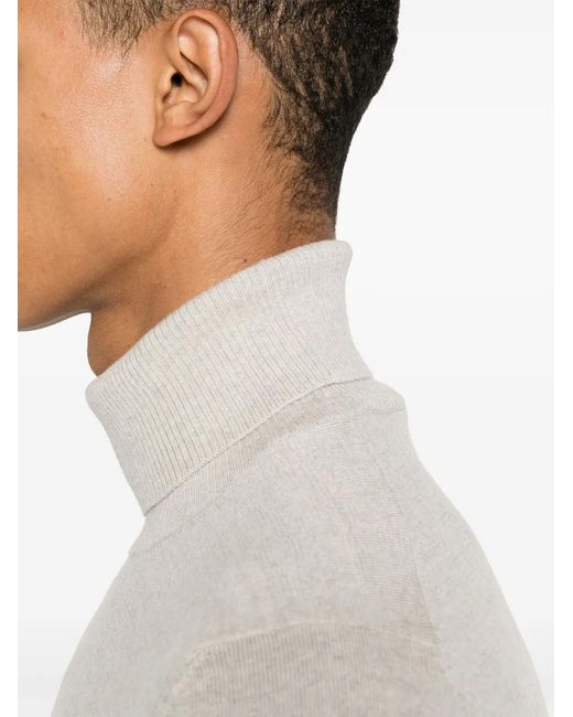 Fay White Wool Turtleneck Sweater for men