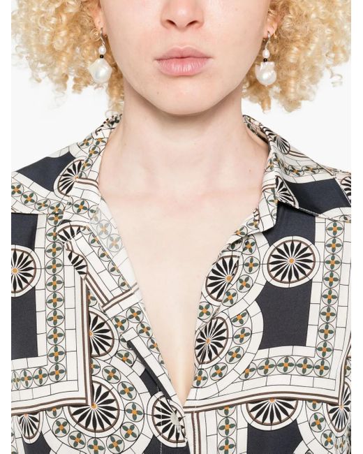 Marc O' Polo White Geometric-Print Shirt