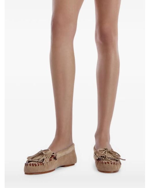 Paris Texas Brown Indiana Fringe Ballet Flats