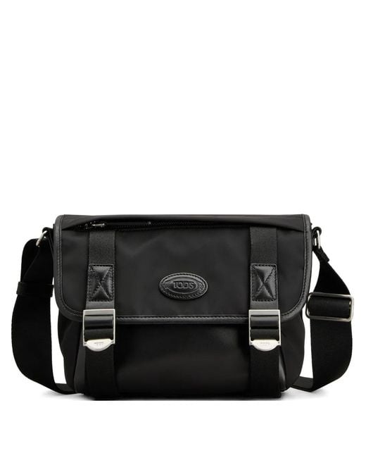 Tod's Black Buckle Messenger Bag for men
