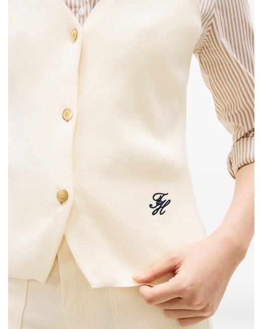 Tommy Hilfiger White Buttoned Waistcoat