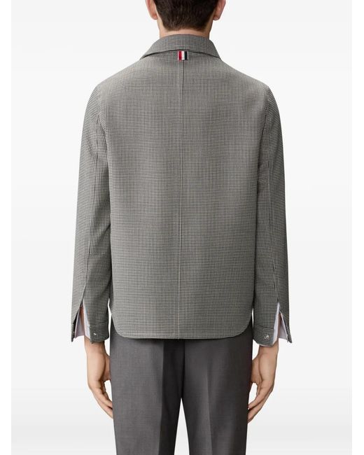 Thom Browne Gray Houndstooth Shirt Jacket for men