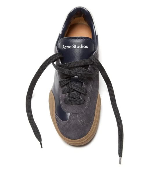 Acne Blue Patchwork Trainer for men