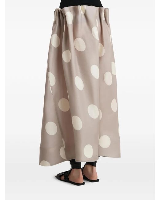 Khaite Natural Polka-Dot Skirt