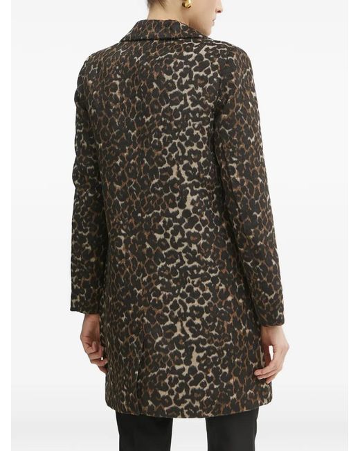 Morgan Black Leopard-Print Coat