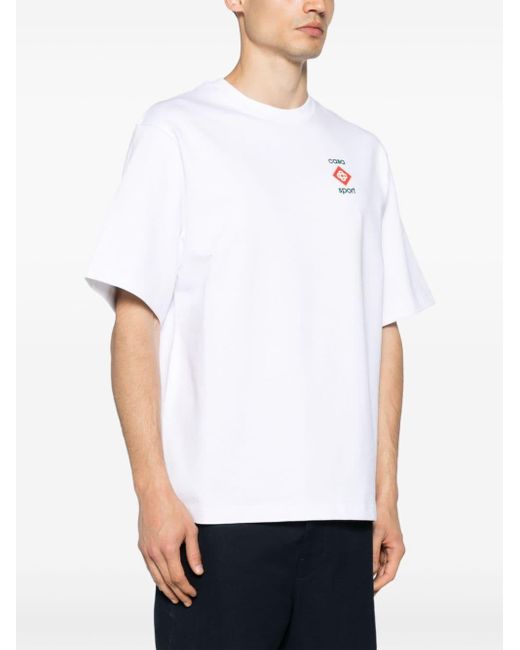 Casablancabrand White 3d Logo-print Cotton T-shirt
