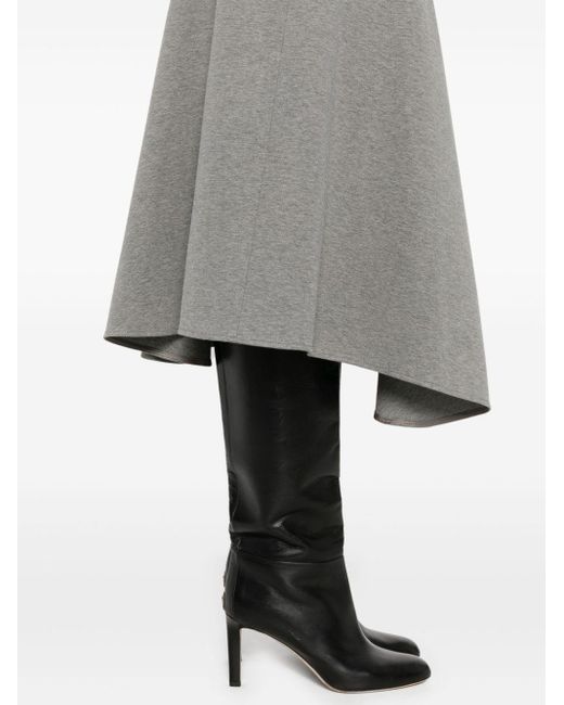 Brunello Cucinelli Gray A-Line Midi Skirt