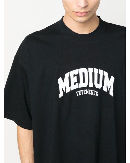 Camisa con logo estampado Vetements de hombre de color Black