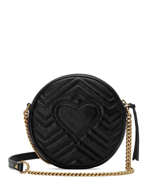 Gucci Leather GG Marmont Mini Round Shoulder Bag in m.White/m.White (White) - Save 40% - Lyst