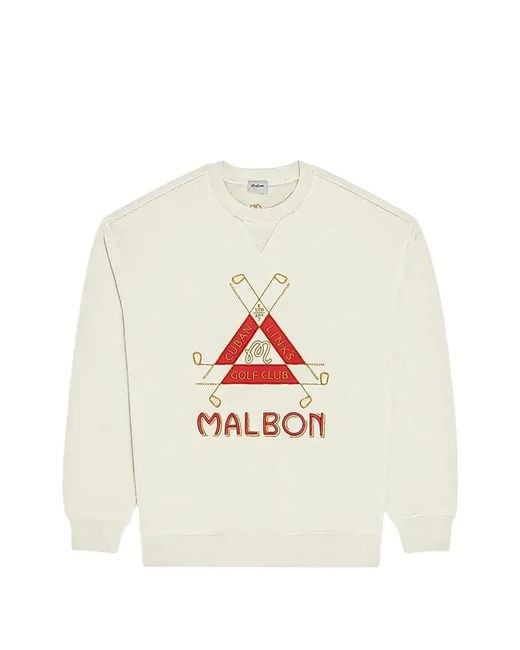 Malbon Golf White Trinity Logo-Embroidered Sweater for men