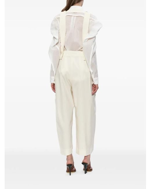 Issey Miyake White Button Cutout Jumpsuit