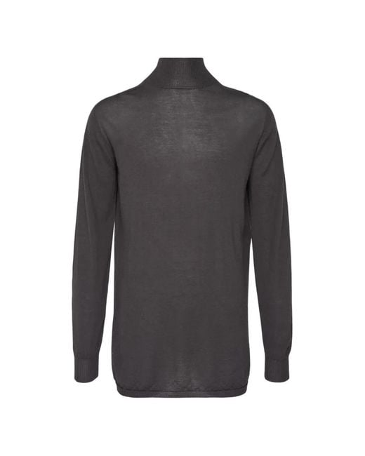 Rick Owens Gray Lightweight Turtleneck Sweater for men