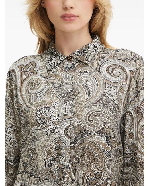 MARCIANO BY GUESS Gray Paisley-Print Buttoned Shirt