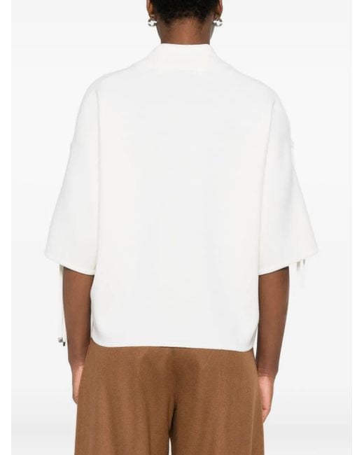 Max Mara White Oberteil mit tiefen Schultern
