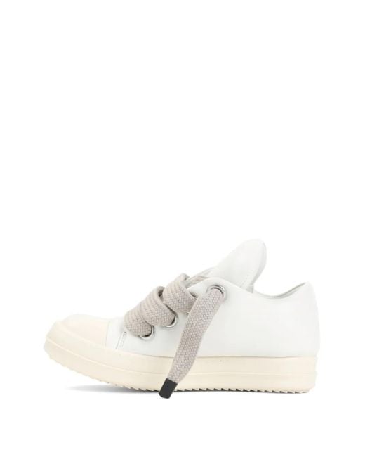 Rick Owens White Leather Sneakers