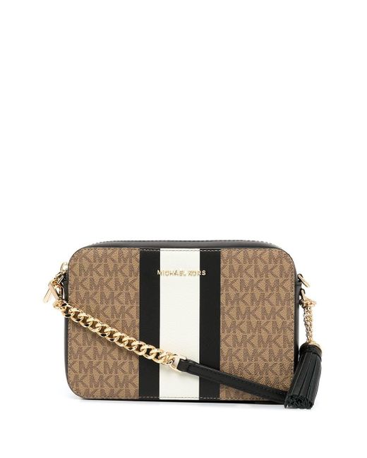 MICHAEL Michael Kors Ginny Medium Logo Stripe Crossbody Bag Lyst