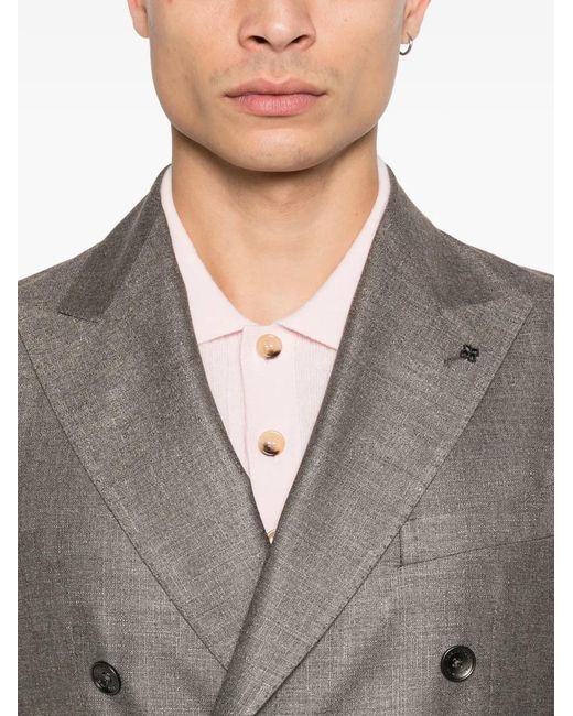 Tagliatore Gray Double-Breasted Blazer for men