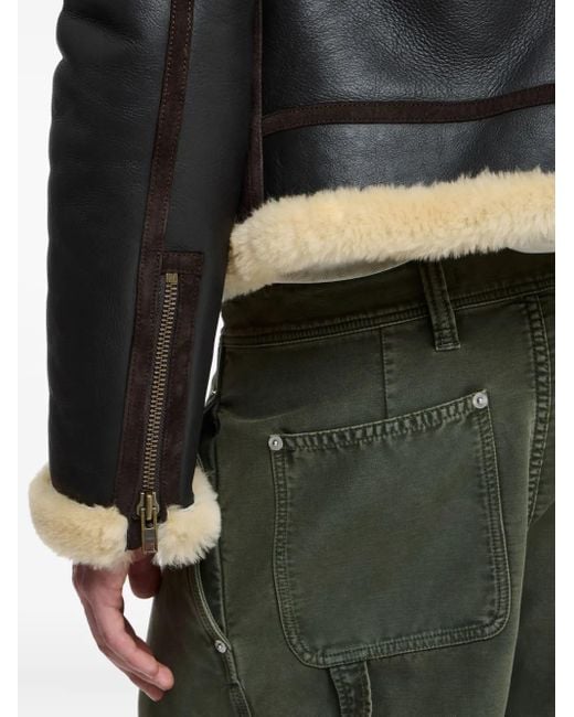 Veste En Cuir À Col Lainé J.W. Anderson pour homme en coloris Black