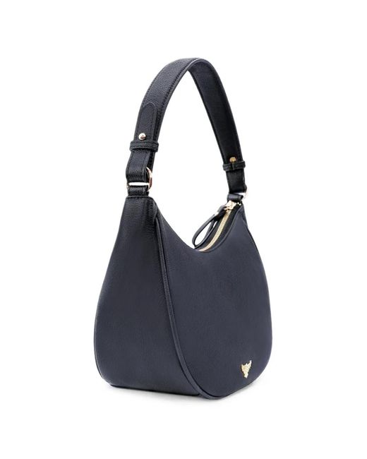 Apatchy London Blue Lucy Crescent Shoulder Bag
