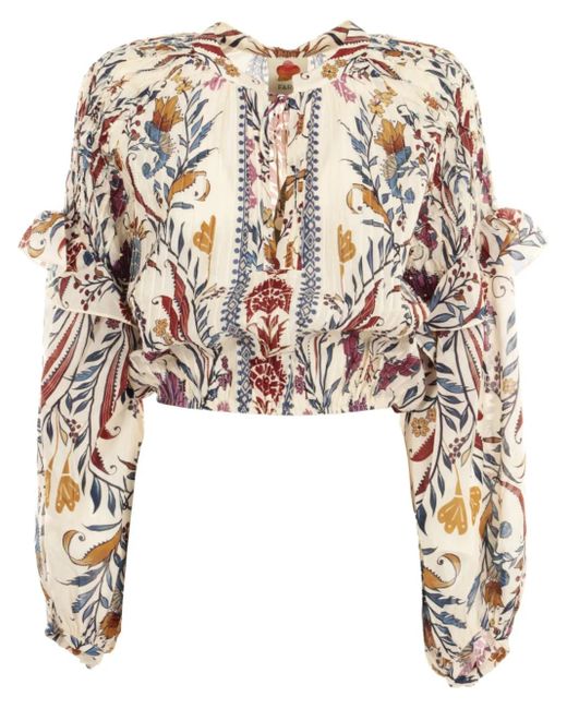 Farm Rio White Romantic Lightness Blouse