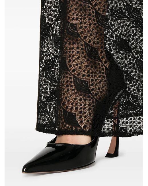 Atu Body Couture Black Open-Back Patterned Maxi Dress
