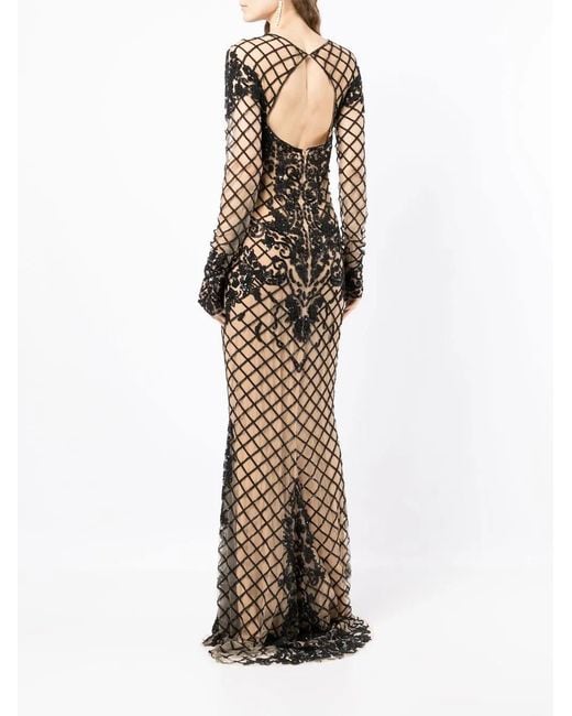 Zuhair Murad Multicolor Bead-Detail Cut-Out Dress