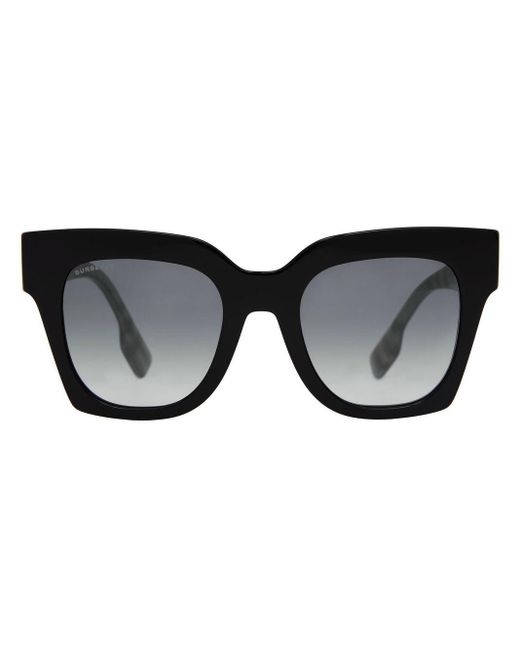 Burberry Black Vintage Check Square-frame Sunglasses