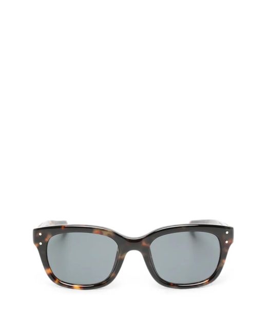 Balenciaga Gray Lunettes De Soleil Rectangulaires À Effet Écailles De Tortue for men