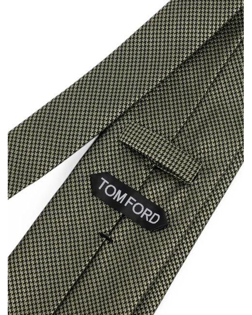 Tom Ford Green Houndstooth-Patterned Tie for men
