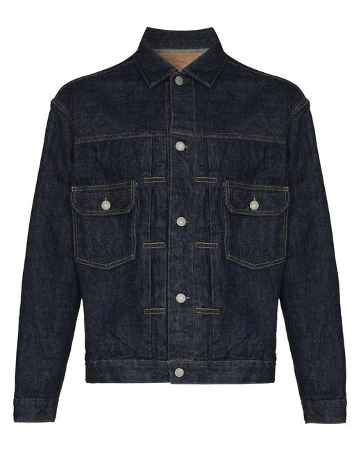 Orslow Blue Contrast-Stitched Denim Jacket for men