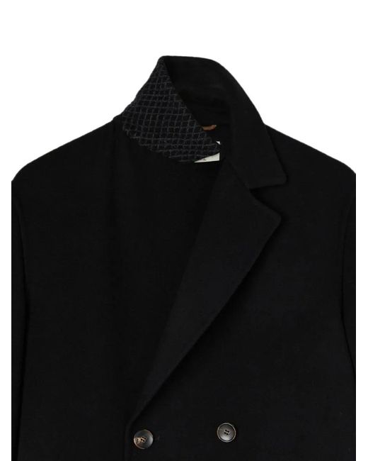 RETORI Black Manteau À Boutonnière Croisée for men