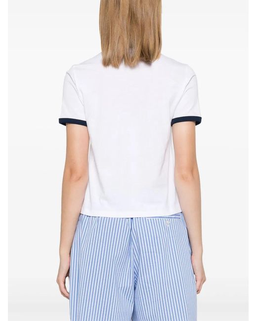 Sporty & Rich White Text-Print T-Shirt
