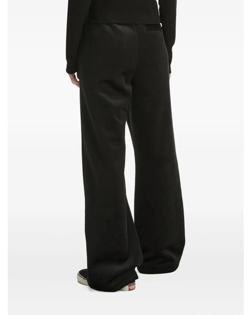 Chocoolate Black Heart-Emblem Ribbed Trousers