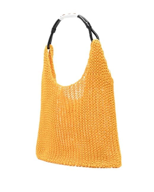 Plan C Orange Knitted Tote Bag