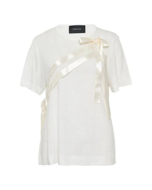 Simone Rocha White Bow Sash T-Shirt