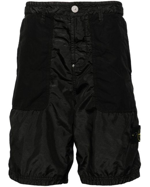 Stone Island Black Compass-motif Shorts for men