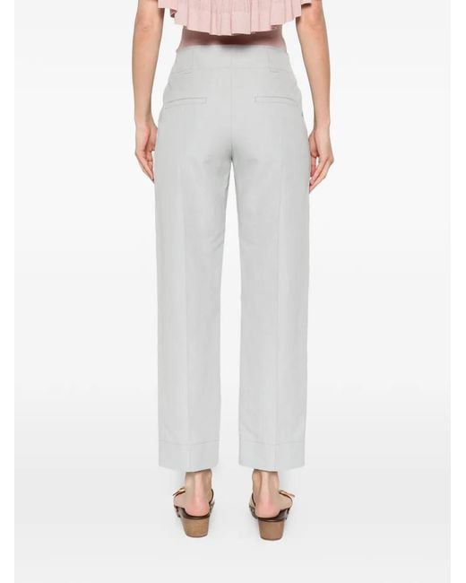 Chloé White Straight-Leg Trousers