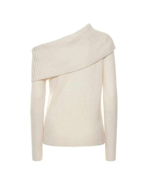 Michael Kors White Pull À Col Asymétrique