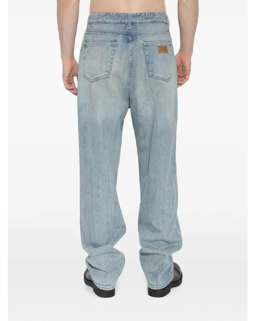 MM6 by Maison Margiela Blue Distressed Faded Jeans for men