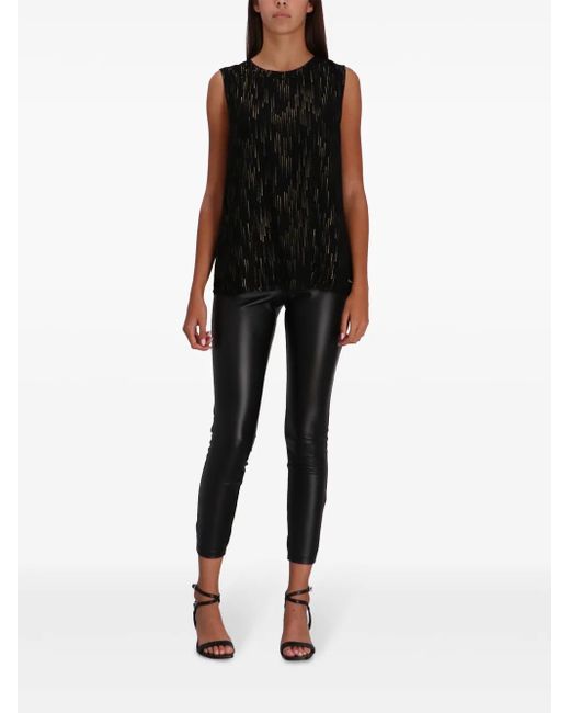 ARMANI EXCHANGE Black Metallic-Threading Top