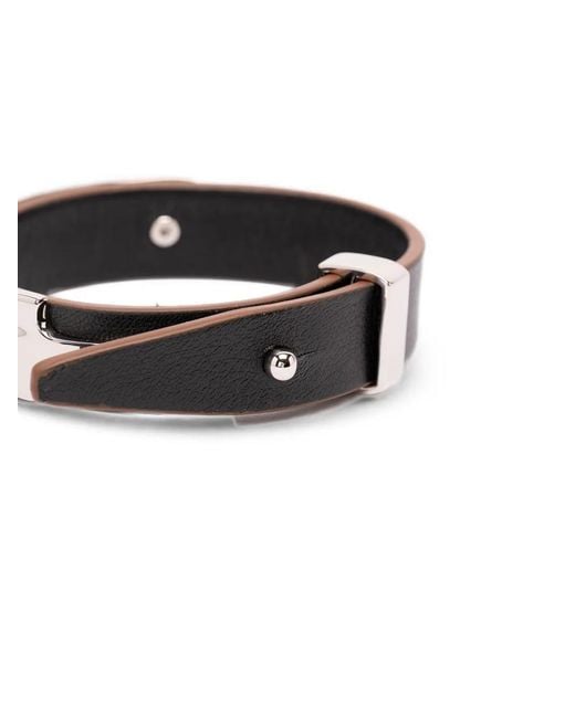 Max Mara Metallic Agiate Leather Bracelet