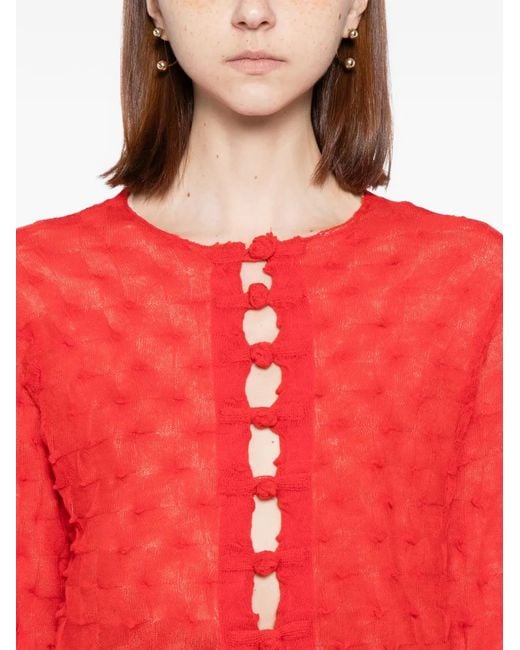 YANYAN KNITS Red Borlor Cardigan