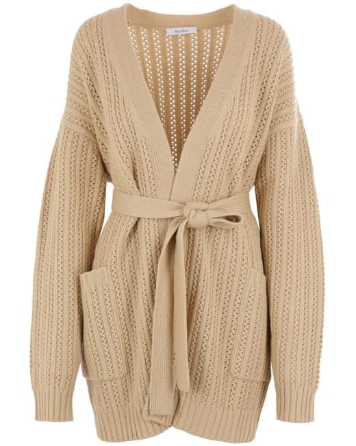 Max Mara Natural Balzac Open-Front Cardigan