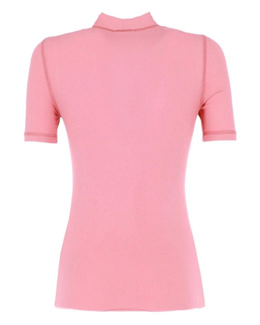 DIESEL Pink T-Mokky-Microdiv Ribbed T-Shirt