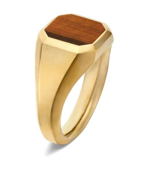 David Yurman Metallic 18Kt Streamline Tiger Eye Signet Ring (14Mm) for men